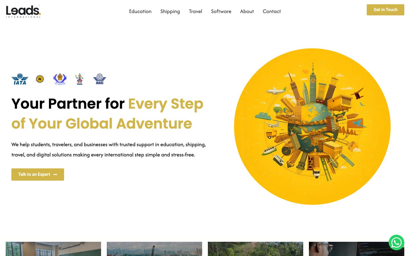 Leads Internationals website